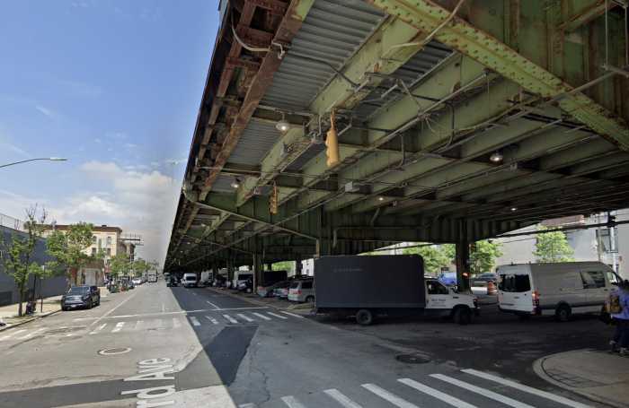 A view of Third Avenue under the Gowanus Expressway in Sunset Park, Brooklyn where two pedestrians were killed in a hit-and-run.